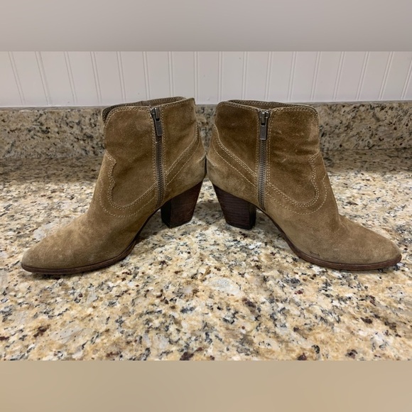 Frye Renee Seam Ankle Boot Brown Leather Women's 7.5 7 1/2 Distressed Heeled - Picture 6 of 11